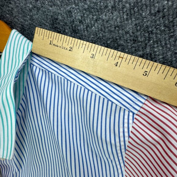 Brooks Brothers 346 Shirt Womens 14 Button Up Multicolor Colorblock Stripe - Picture 14 of 16